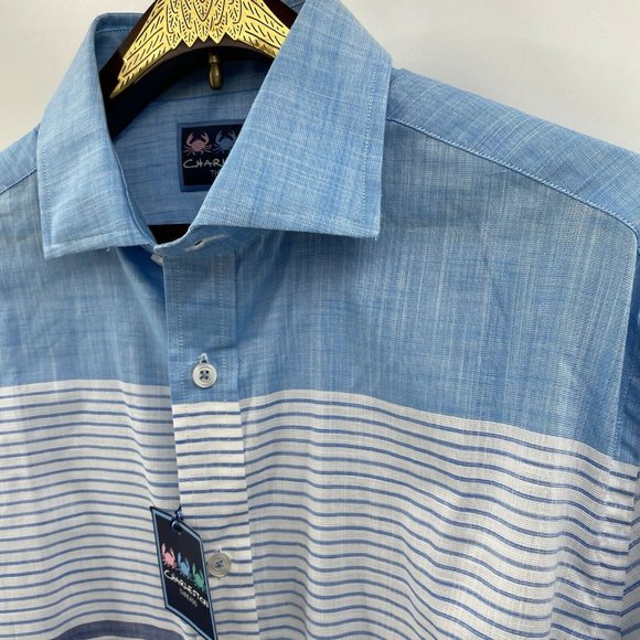 Charleston Threads Men's Button Down Medium Blue - Picture 2 of 6